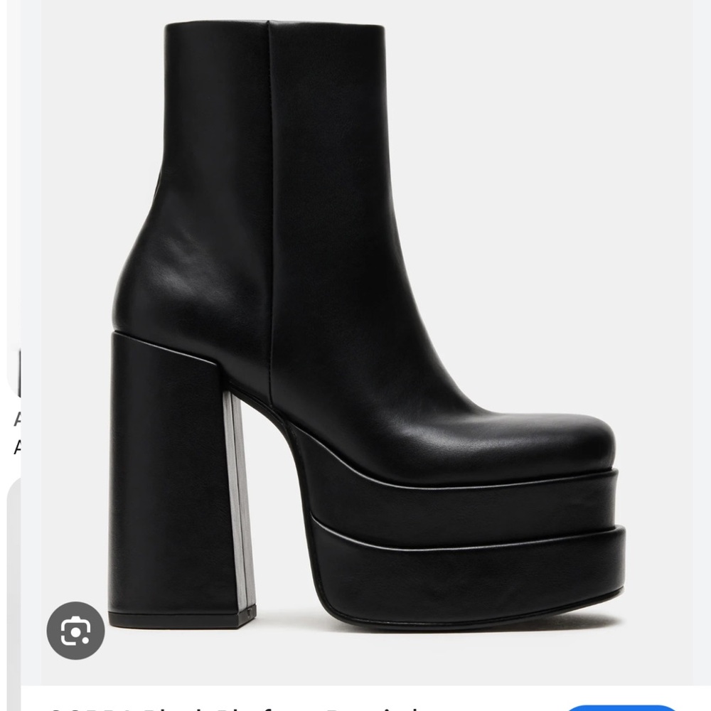 Steve Madden Black Platform Boots with Chunky Heel